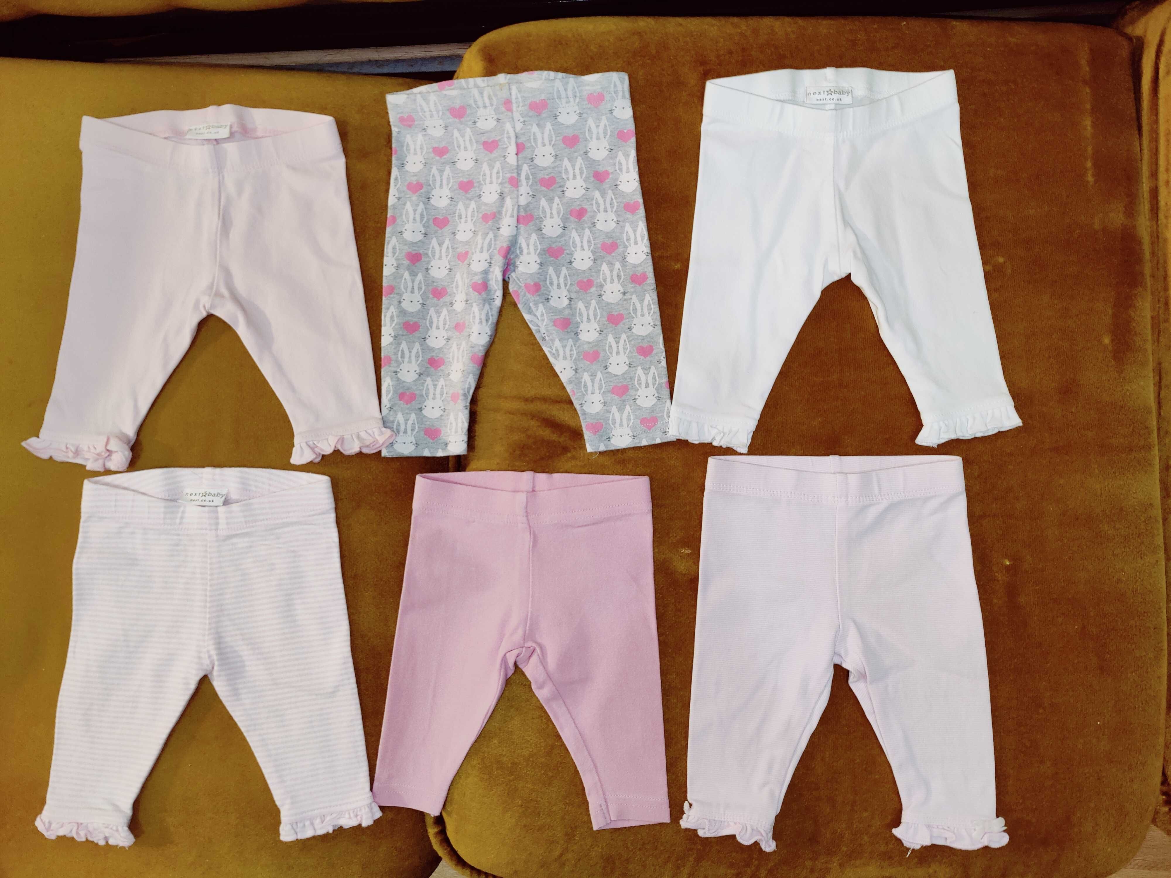 Штанці для немовлят для дівчинки дитячі некст/ next рожеві, білі, сірі