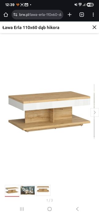 Ława Erla 110x60 dąb hikora Black red white