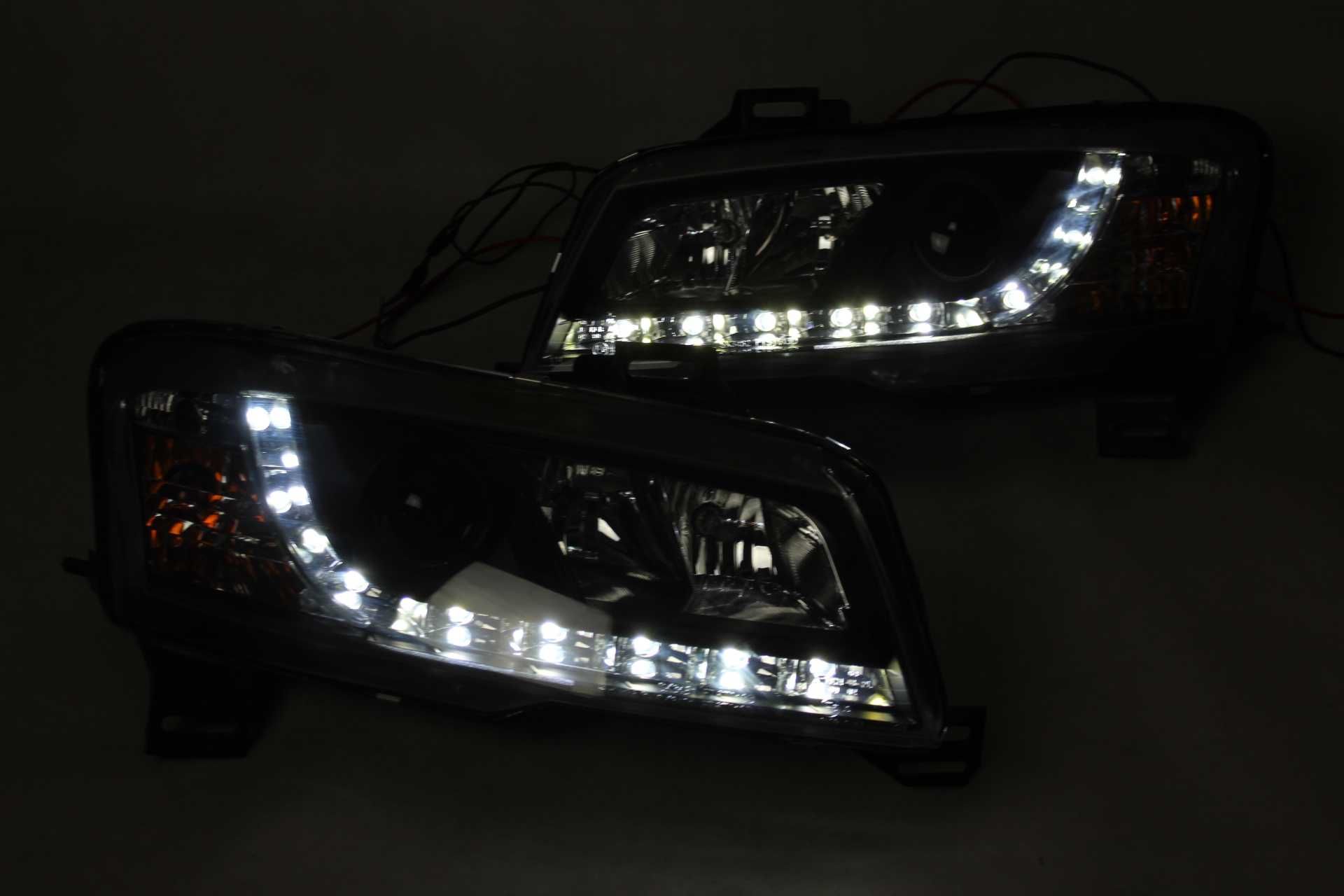 Lampy przednie przód FIAT STILO 3D 01-08 LED Dayline BLACK SMOKE IGŁA
