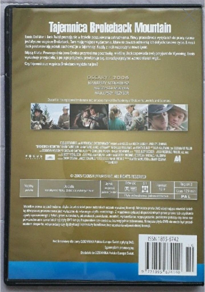 Tajemnica Brokeback Mountain film DVD