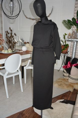 46-50 komplet zestaw spódnica bluza czarny maxi sukienka XXXL 46 48 50