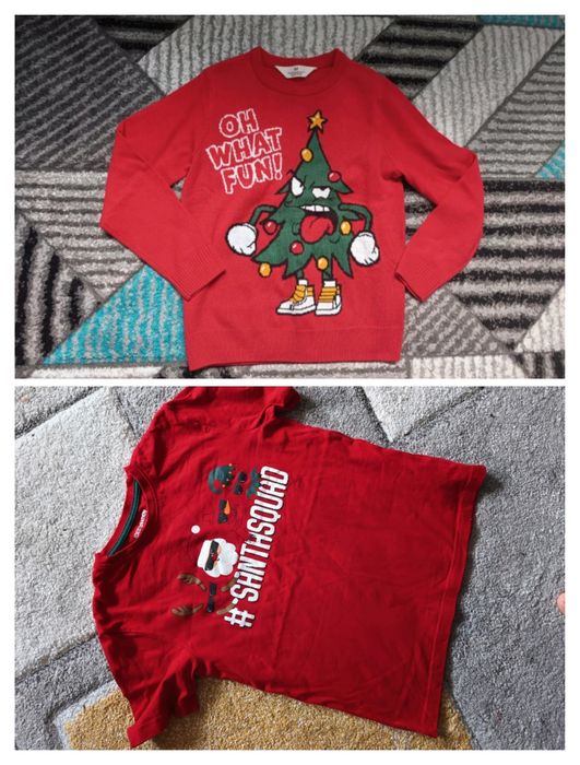 Sweterek świąteczny 134/140 h&m plus gratis