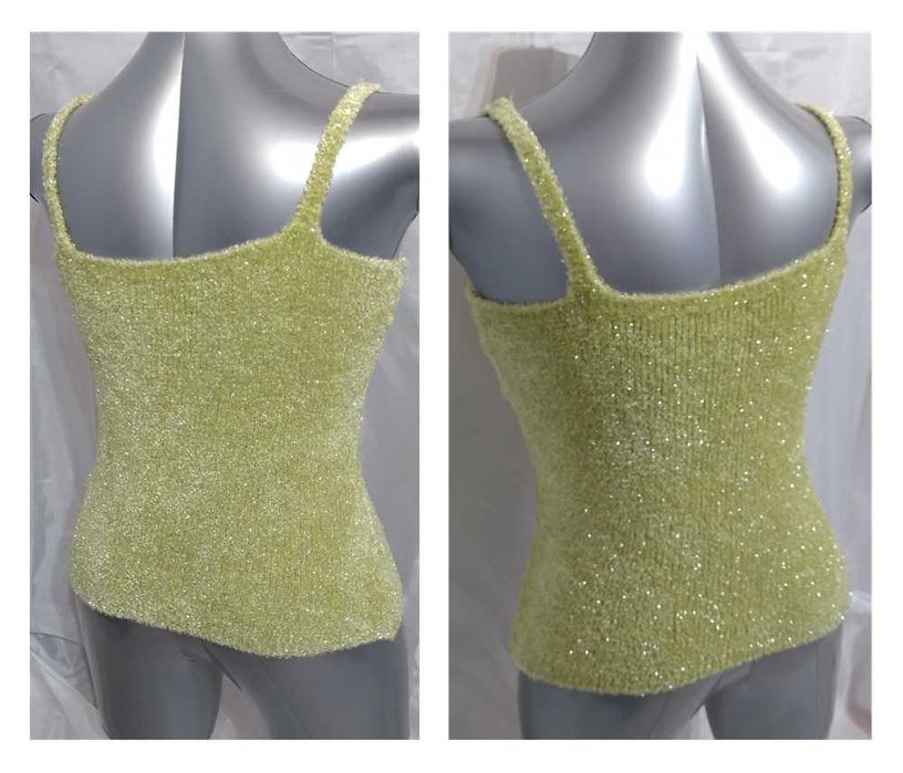 Top amarelo de alças com brilhantes Tam L