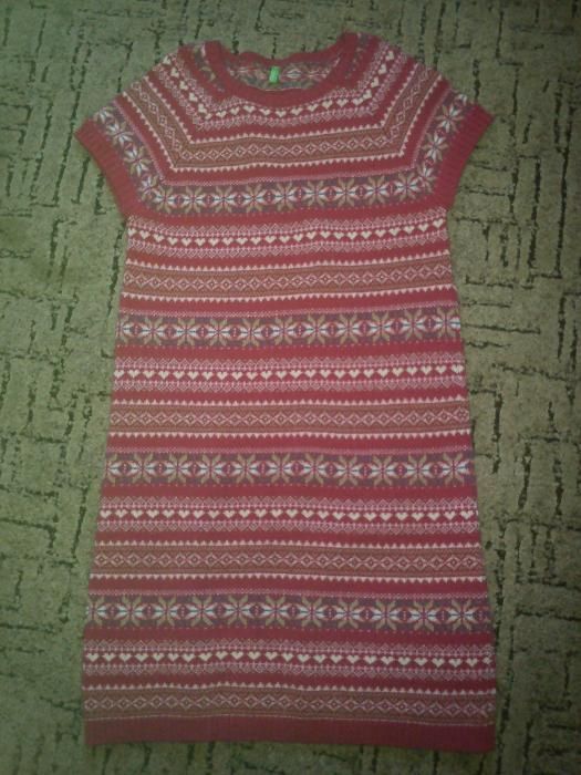 Теплое платье-туника Бенеттон на девочку-подростка