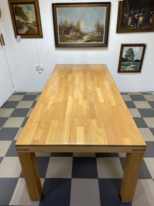 Стіл масивний дерево 2093 дуб стол стулья кожа 2094