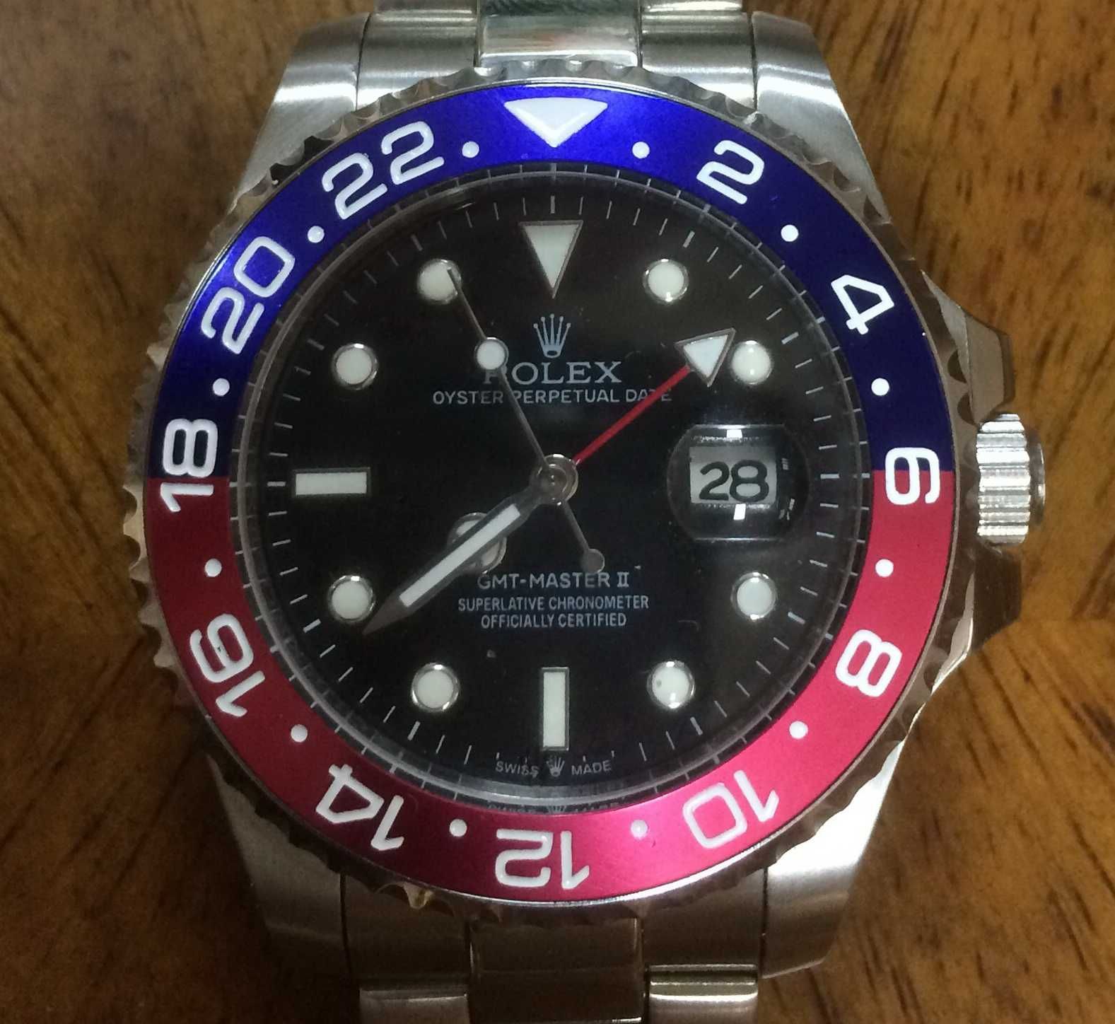 Годинник наручний Rolex GMT-Master II Silver-Blue-Red, новий.