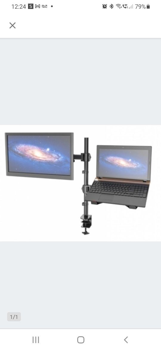 Biurkowy uchwyt na monitor i laptop