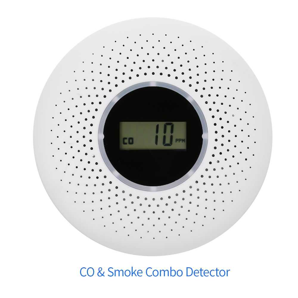 Detector de Fumo e CO2 sem fios, a pilhas