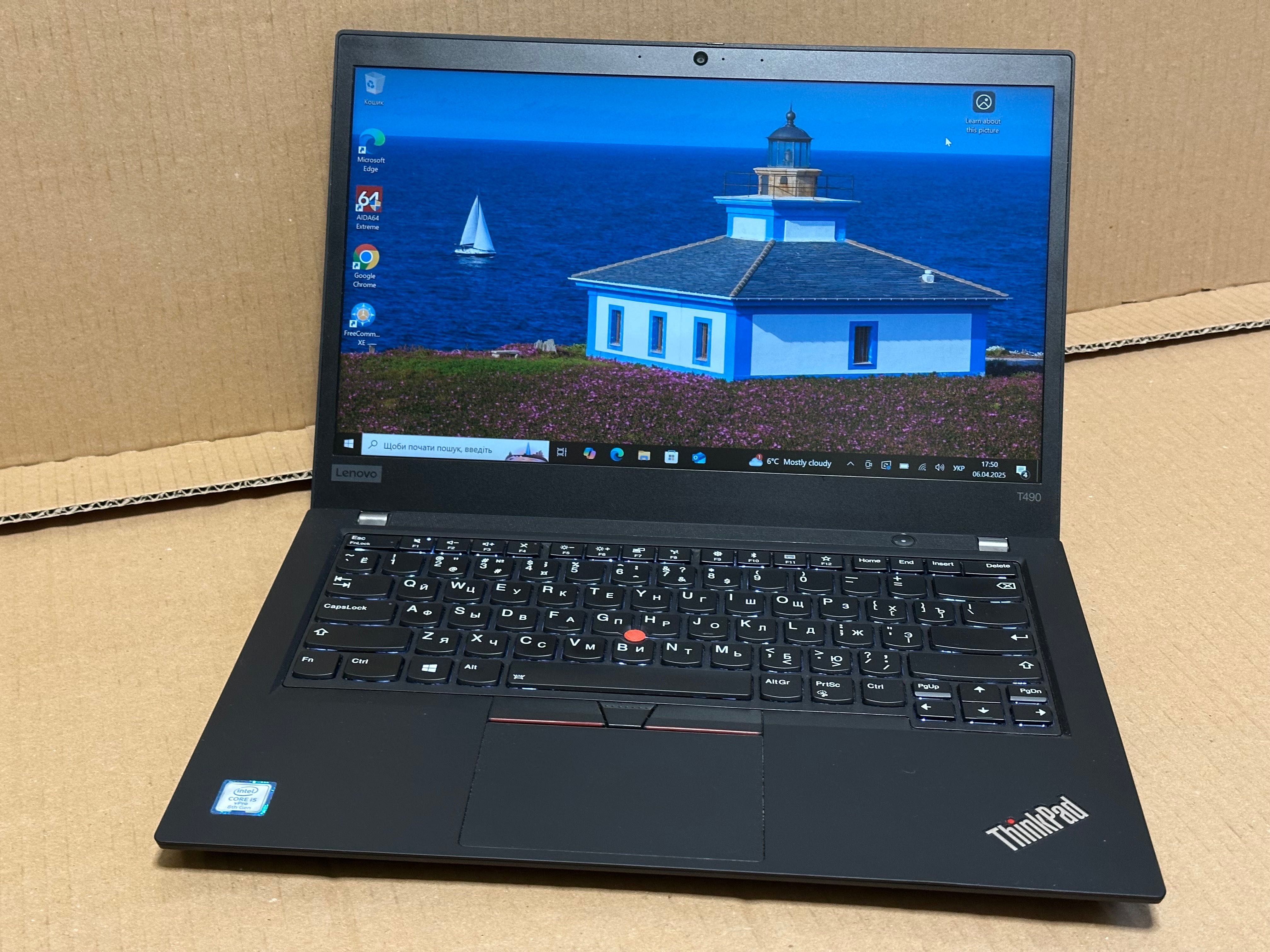 Ноутбук Lenovo ThinkPad T490 б/у, RAM 8Gb, NVMe 256Gb.