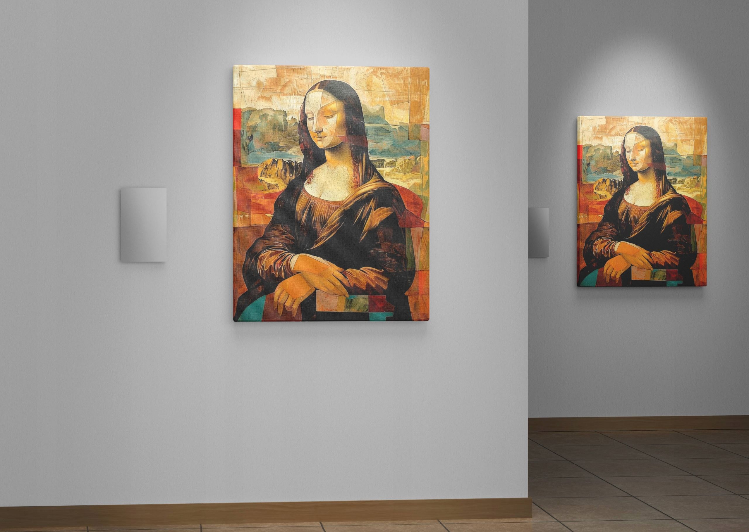 Obraz na płótnie Mona Lisa w Stylu Picassa do domu pokoju salonu 60x80