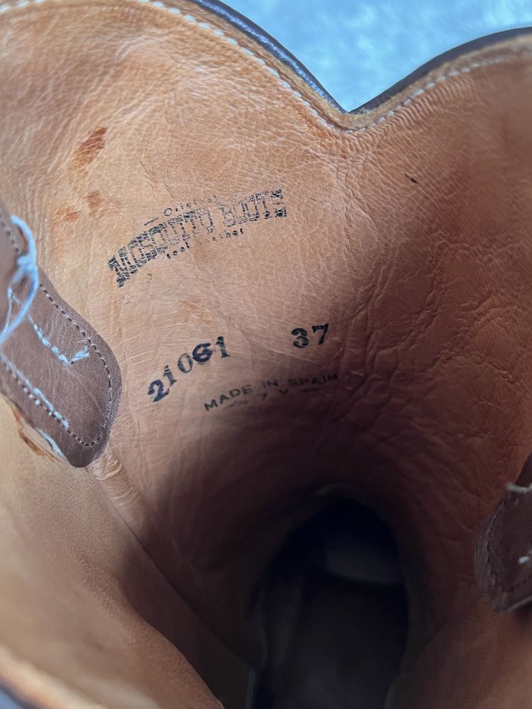 Skórzane brązowe kowbojki Mosquito Boots