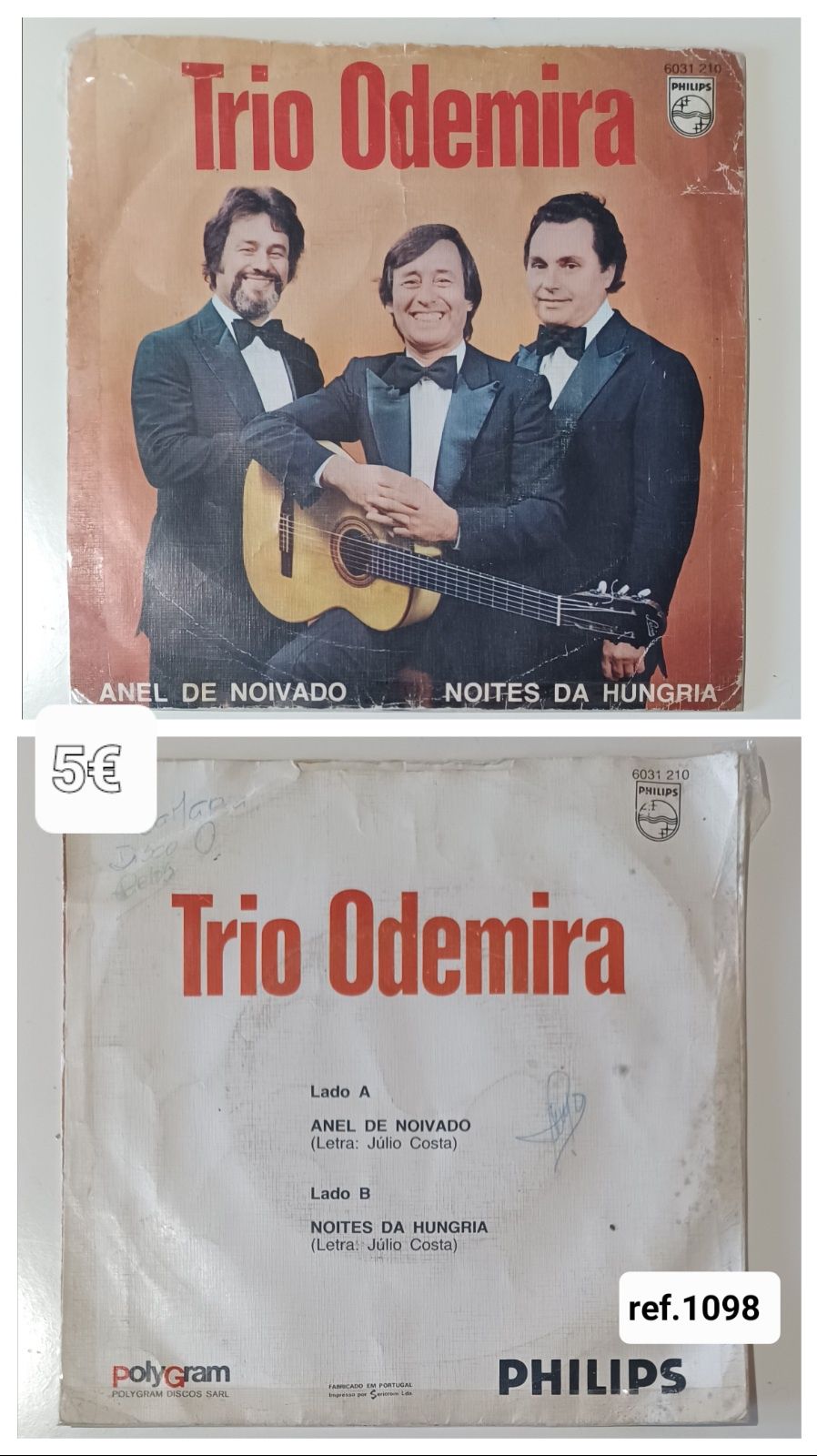 Vinil Trio Odemira - Anel de noivado / Noites da Hungria