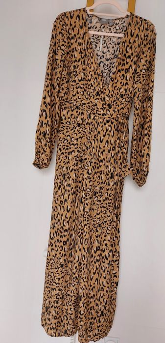 Asos tall panterka piękny,Letni ,Szeroka nogawka 40