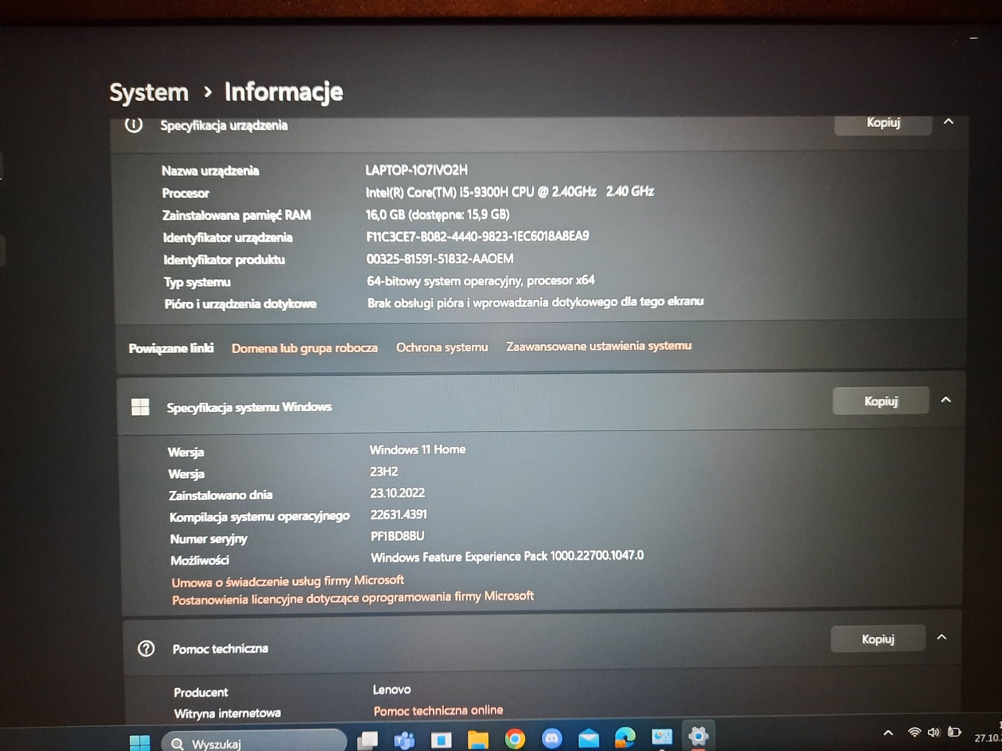 Lenovo L340 Gaming i5 9300H 16GB