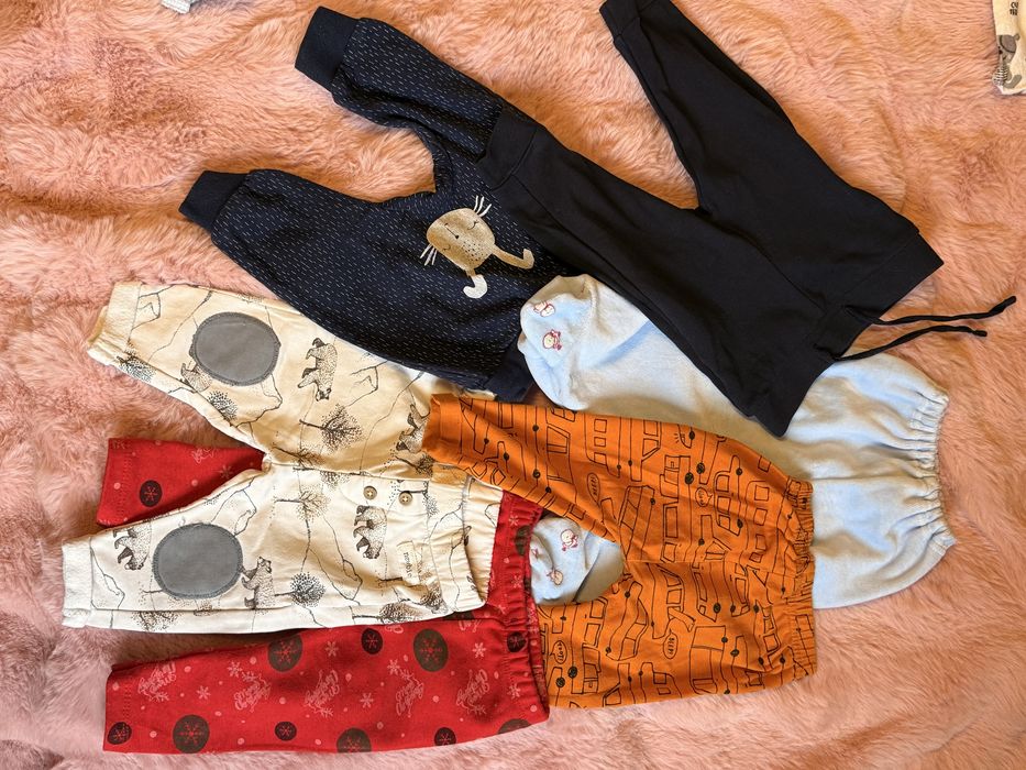 Штани/штанішки 62/68 лот одягу 6 бодіків/чоловічки