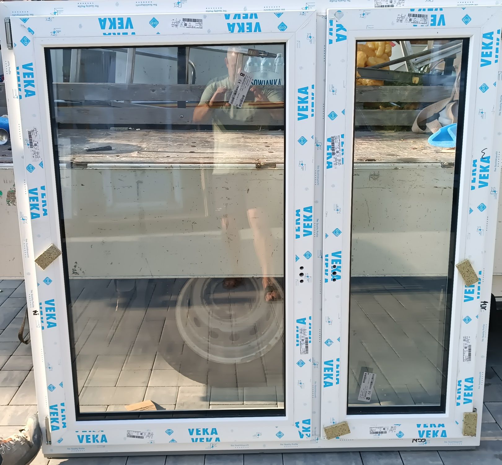 !! Nowe Okno białe  1455 x 1420 Ru+Ru 3 szybowe  Veka 7 komorowe