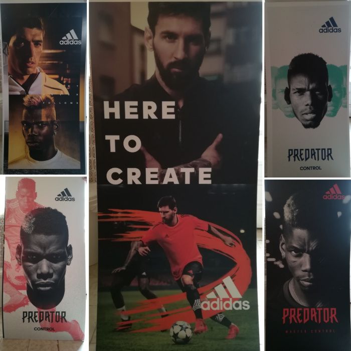 Outdoors publicitários Pogba Messi Suárez 120x60cm