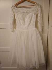 Sukienka biała ślub wesele poprawiny sesja narzeczeńska r.36