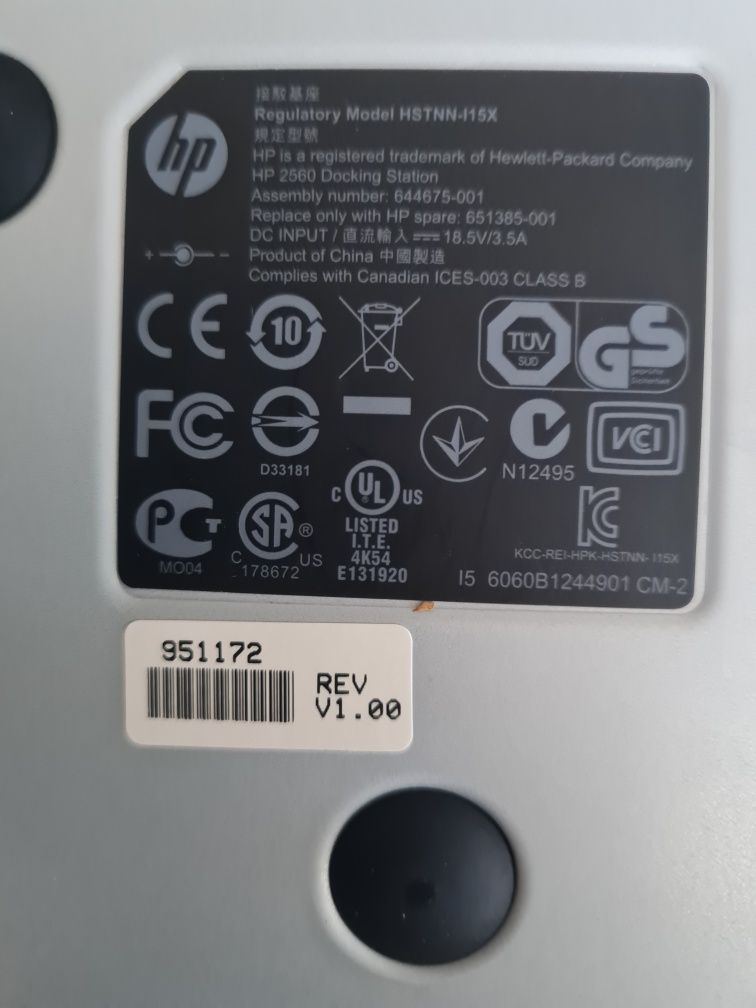 Stacja dokująca hp 2560 hstnn-I15x do hp Elitbook 2560p/2570p