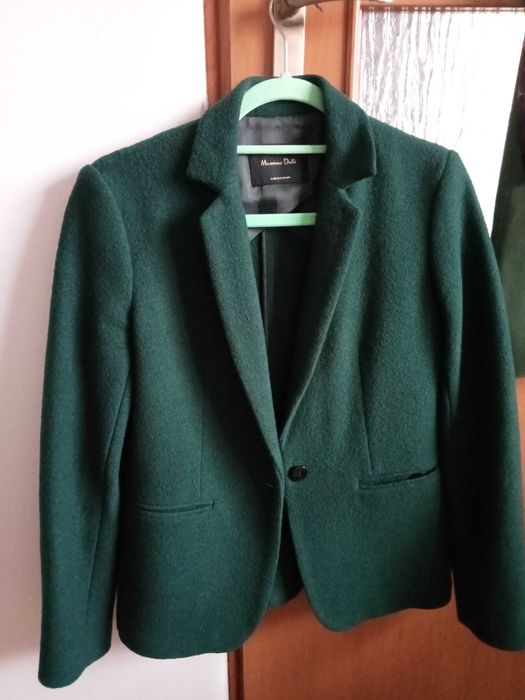Marynarka z wełny lana cotta o kroju slim fit  Massimo Dutti r. 38