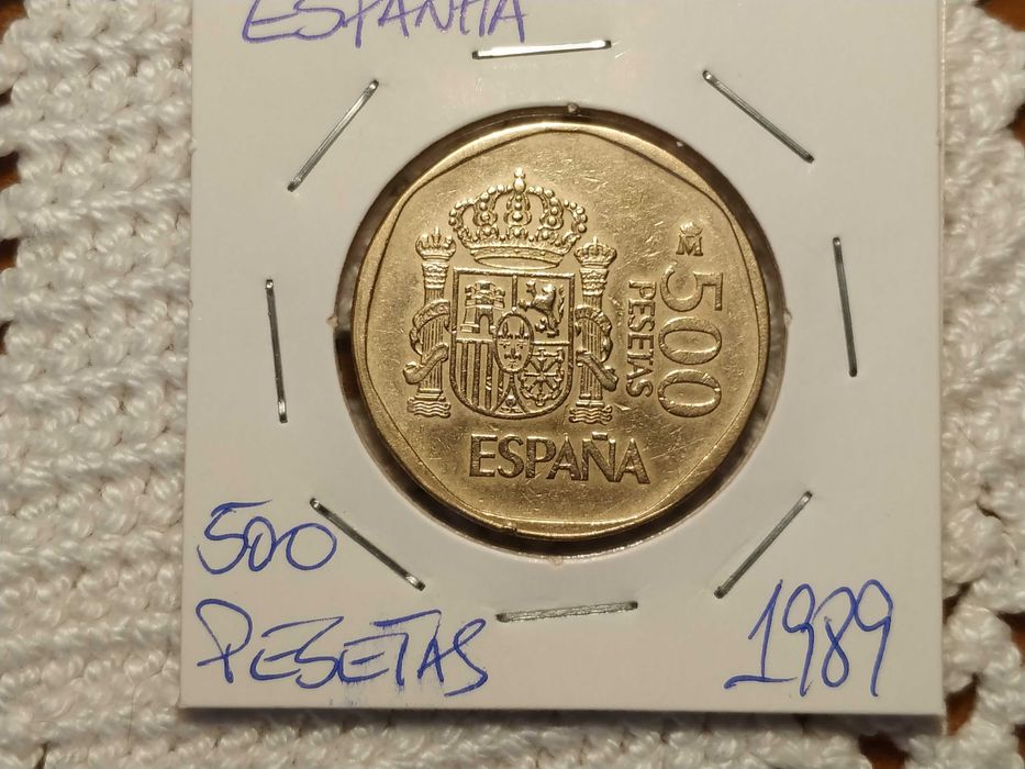 Espanha - moeda de 500 pesetas de 1989