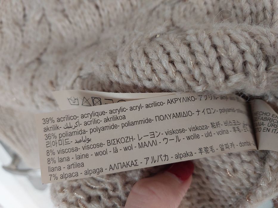 Sweter z złota nitką Massimo Dutti S M z wełną i alpaką