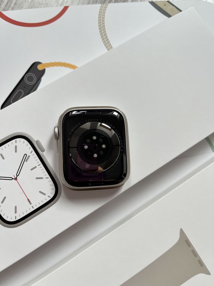 Apple Watch Series 7 GPS 45mm srebrny jak nowy