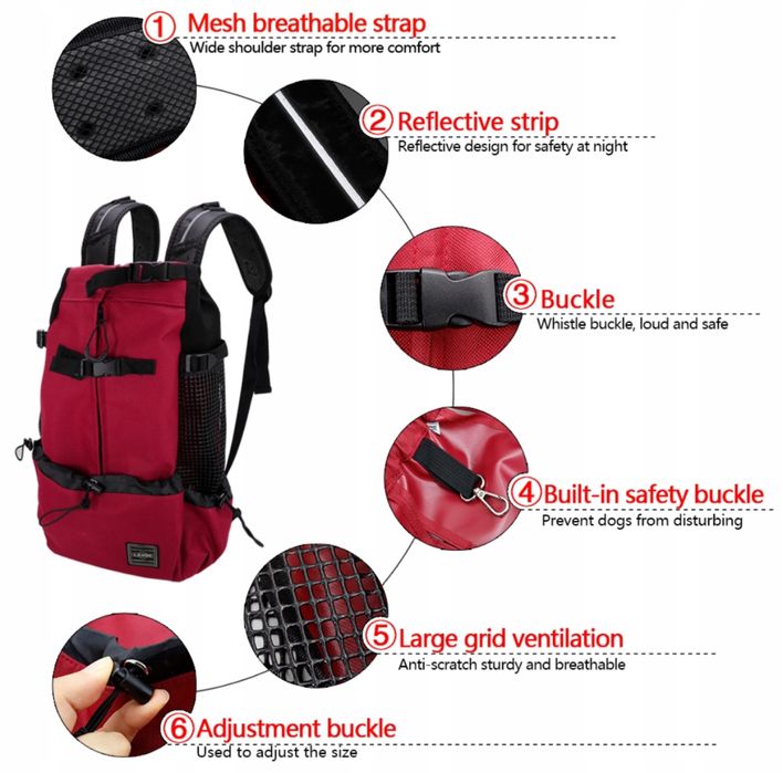 Plecak transporter dla psa Czarny M L na rower motocykl