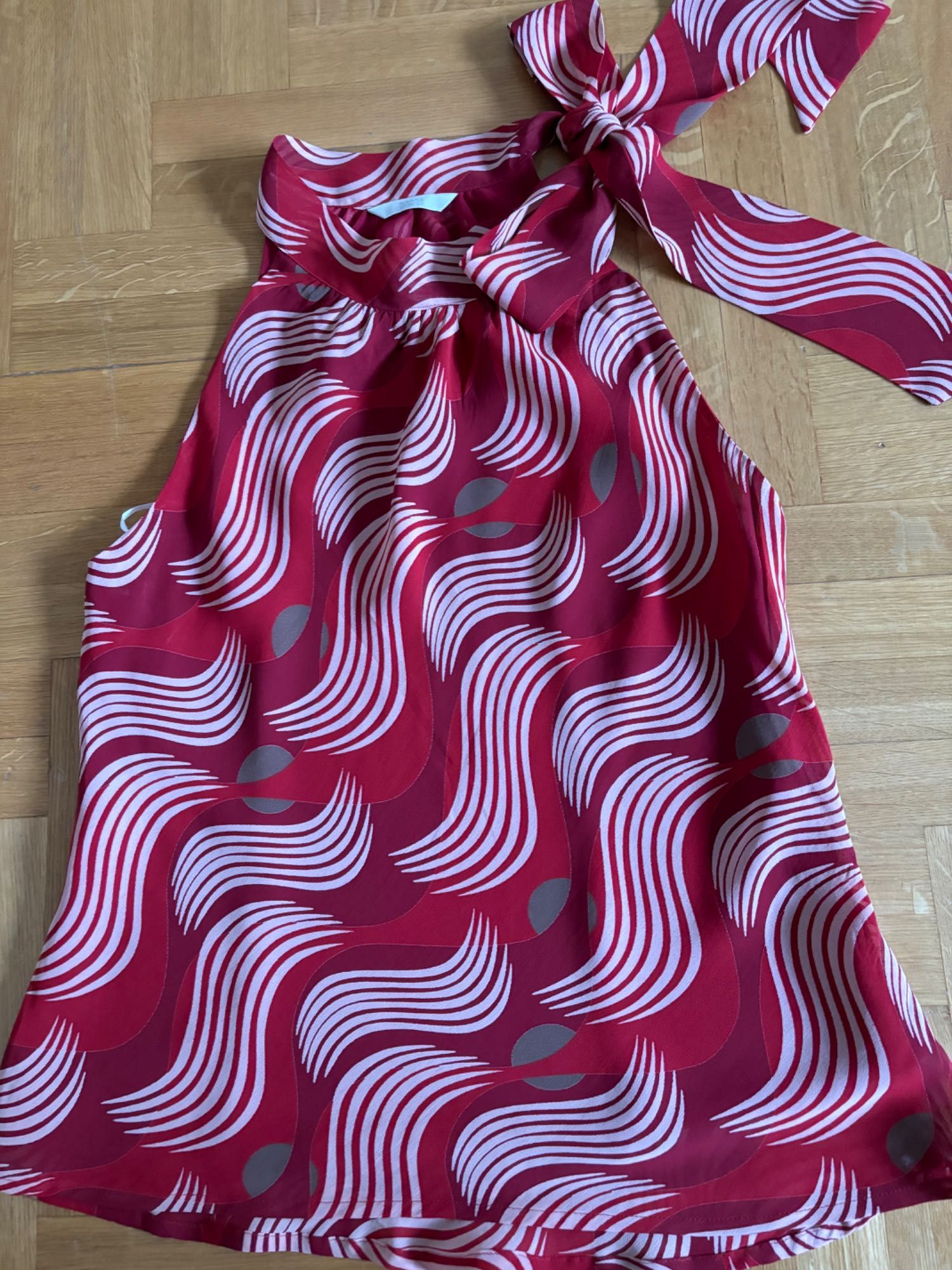 Top Marks & Spencer czerwono - bordowy z kokardą rozmiar 12/ 14 (40)