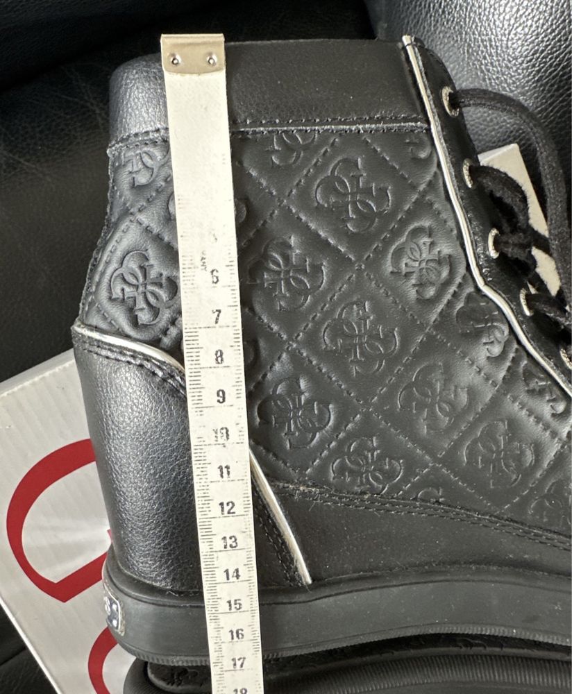 Buty damskie na obcasie koturnie Guess 39 czarne botki