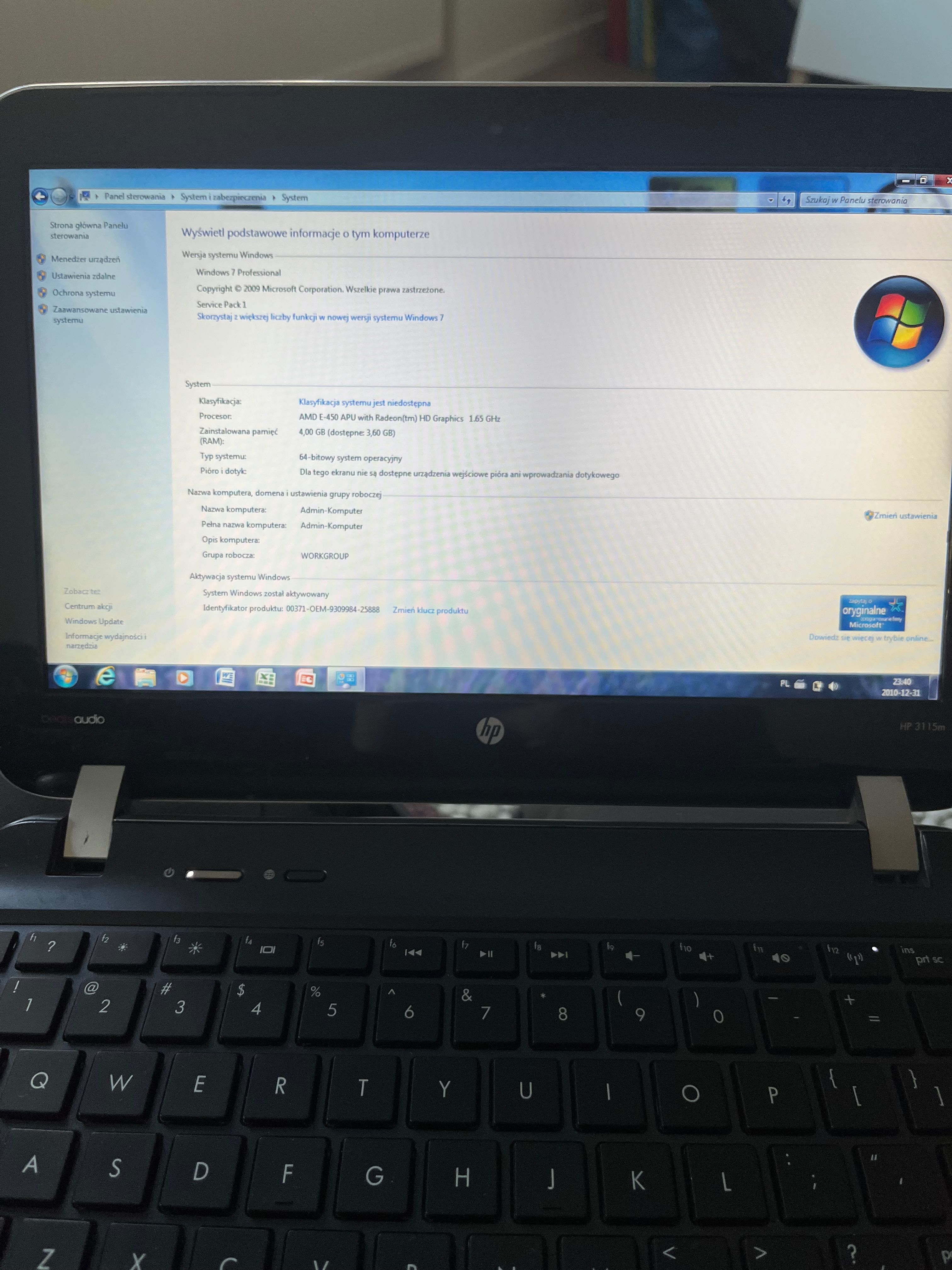 komputer HP 3115m, 10"