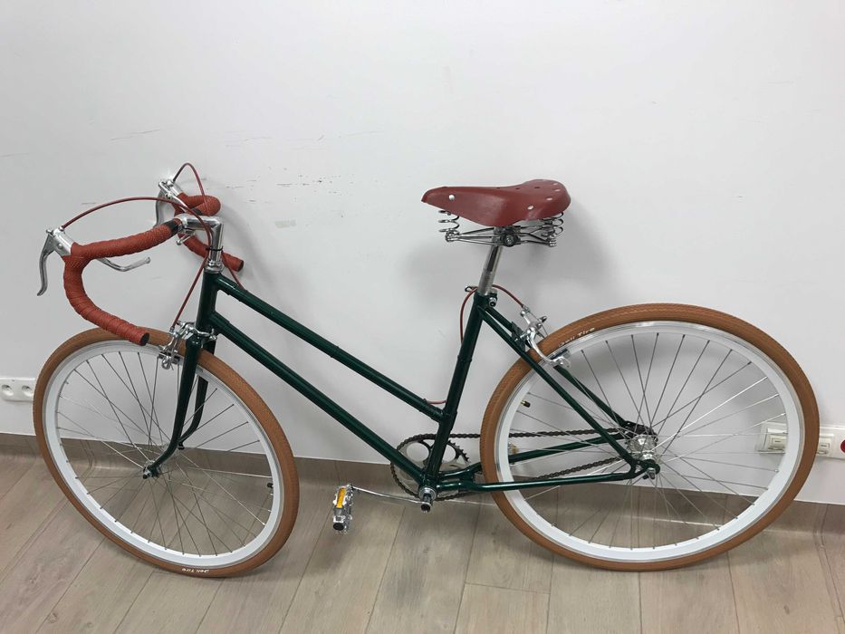 Rower szosowy miejski damka retro vintege odnowiony jednobieg u-brake