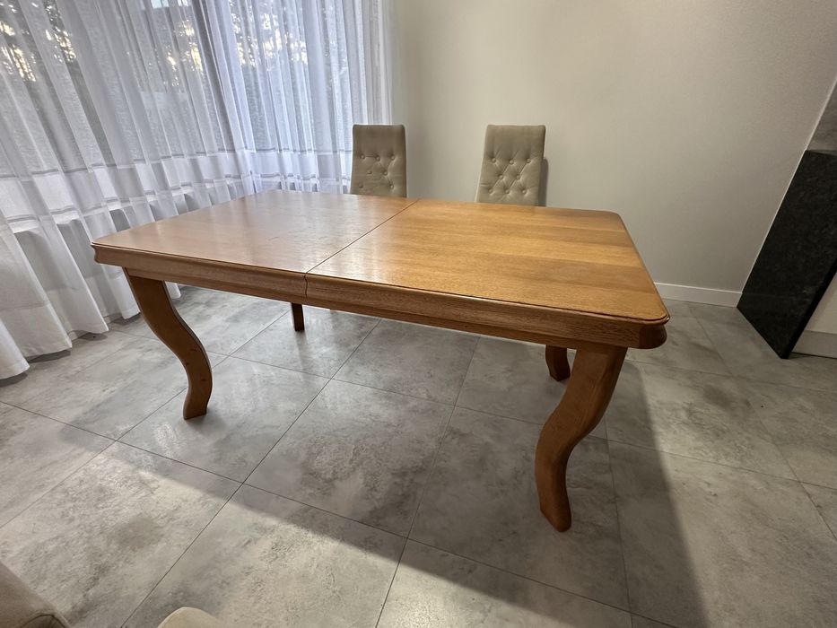 Stol drewniany z litego drewna 90x160 z mozliwoscia rozlozenia