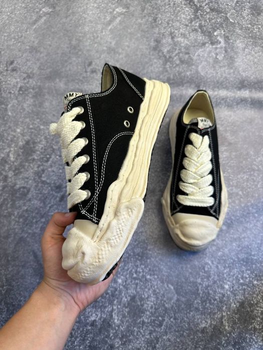 MMY Maison Mihara Yasuhiro кеди кеды черные белые custom distressed 43