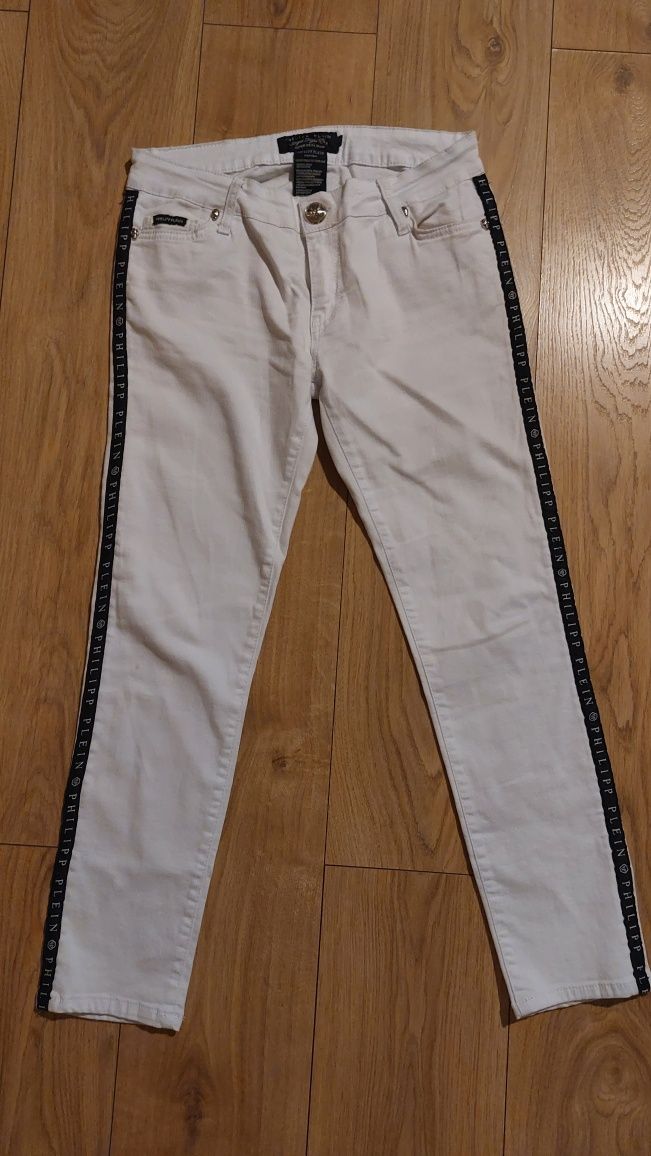 Nowe spodnie Philipp plein 30 38-40  białe jeans
