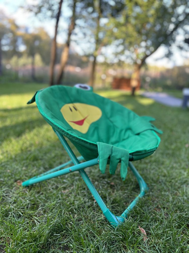 Okrągłe składane krzesełko dla dzieci - Zielona Żabka
