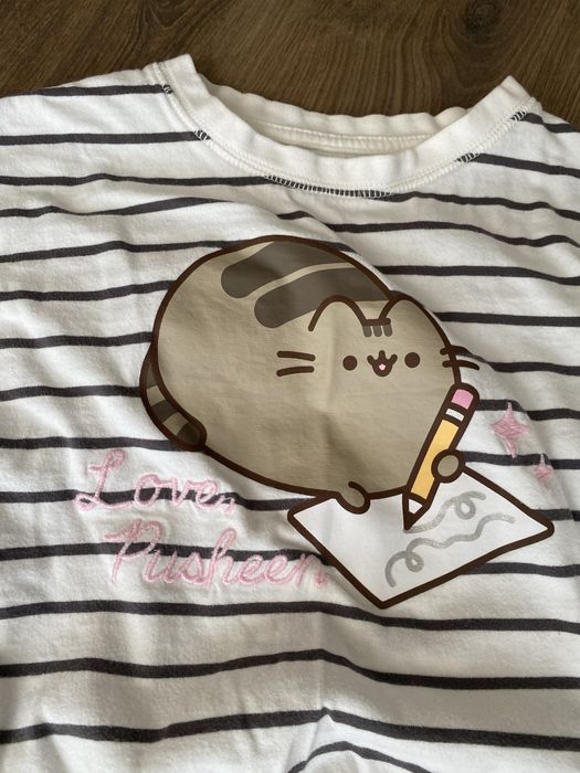 Морячка лонгслів оверсайз з котом Pusheen