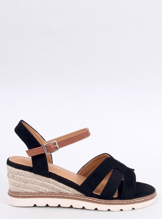 Sandałki Espadryle Na Koturnie Rosco Black