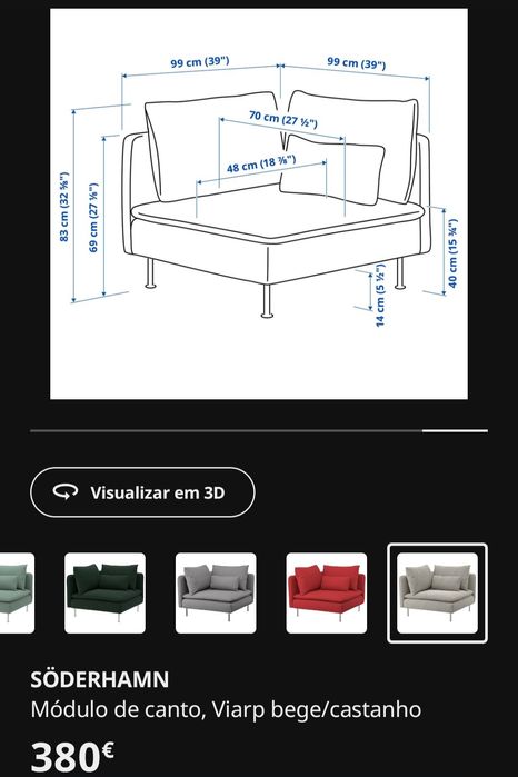 Sofa ikea SODERHAMN em bom estado