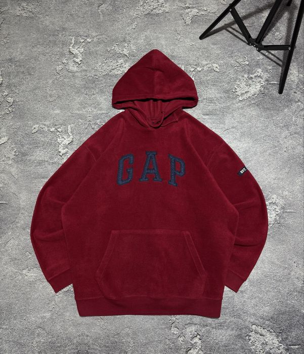Фоісовий теплий худі Gap темно-червоного кольору розмір L