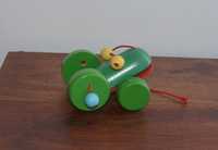 Brinquedo de Madeira Lagarto, com 4 rodas