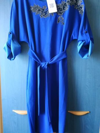 Новое синее платье 50-52 размер