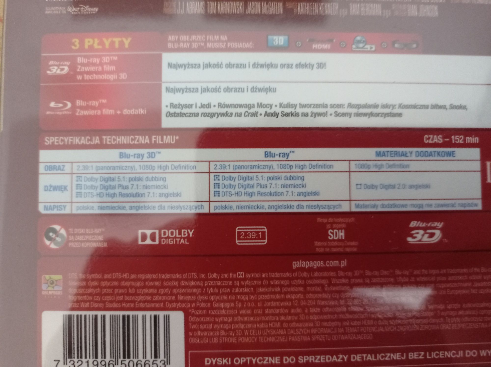 9x Blu-ray Gwiezdne wojny (Star wars) Ostatni Jedi 3D PL