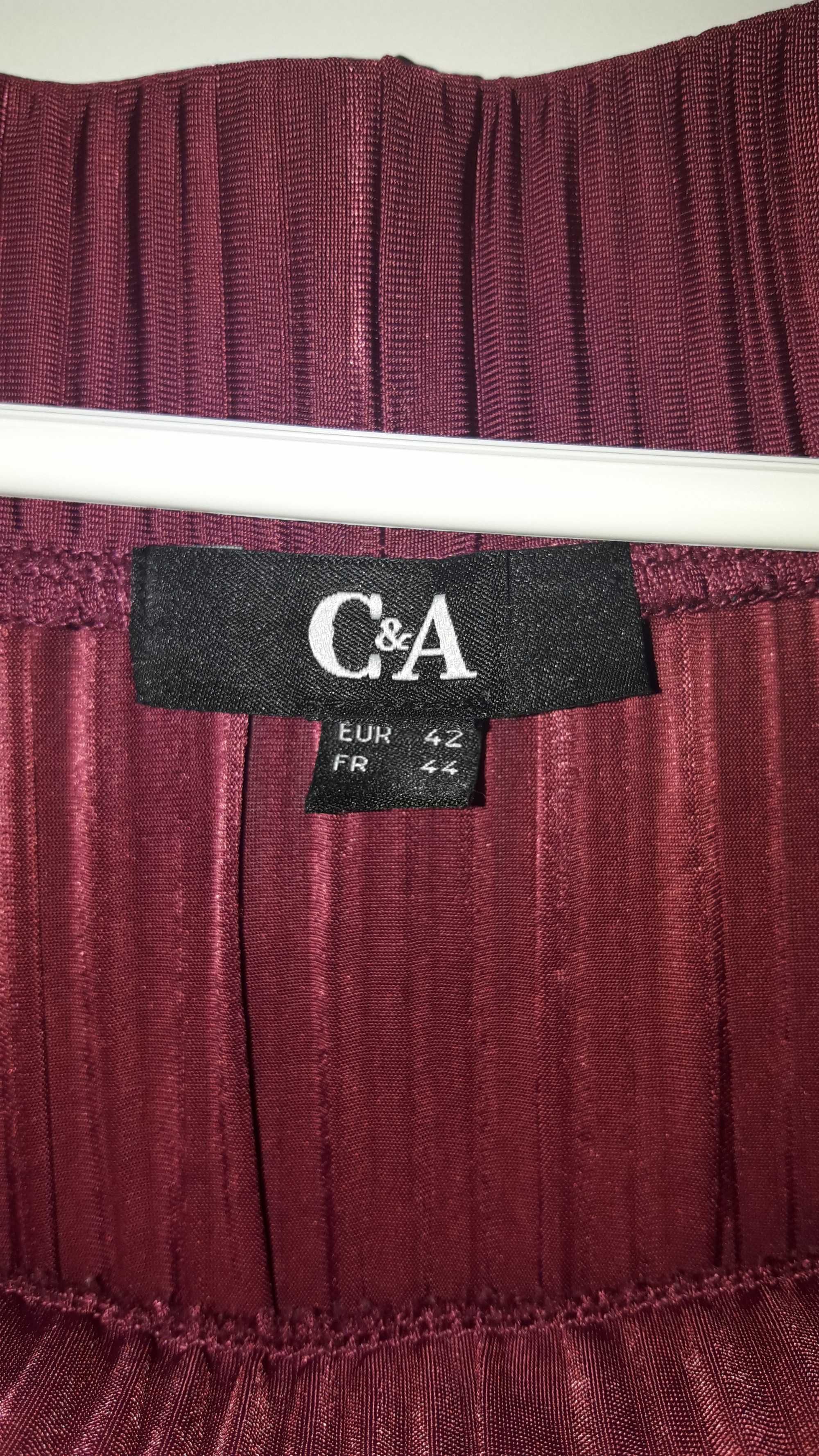 C&A Spódnica plisowana bordowa roz. 42