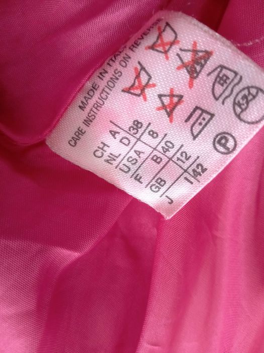 Marella kostium żakiet spódnica marynarka 38 36 vintage róż 100% len