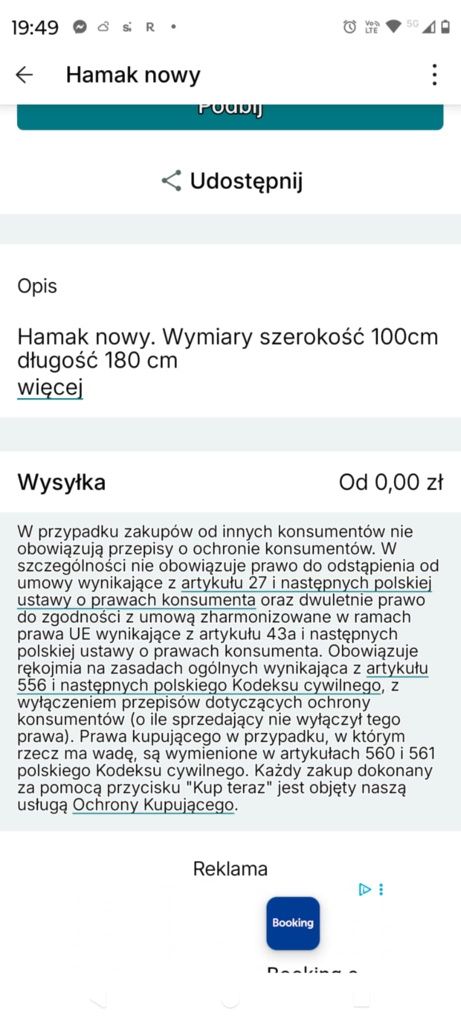 Nowy Hamak Lato! Wypoczynek!