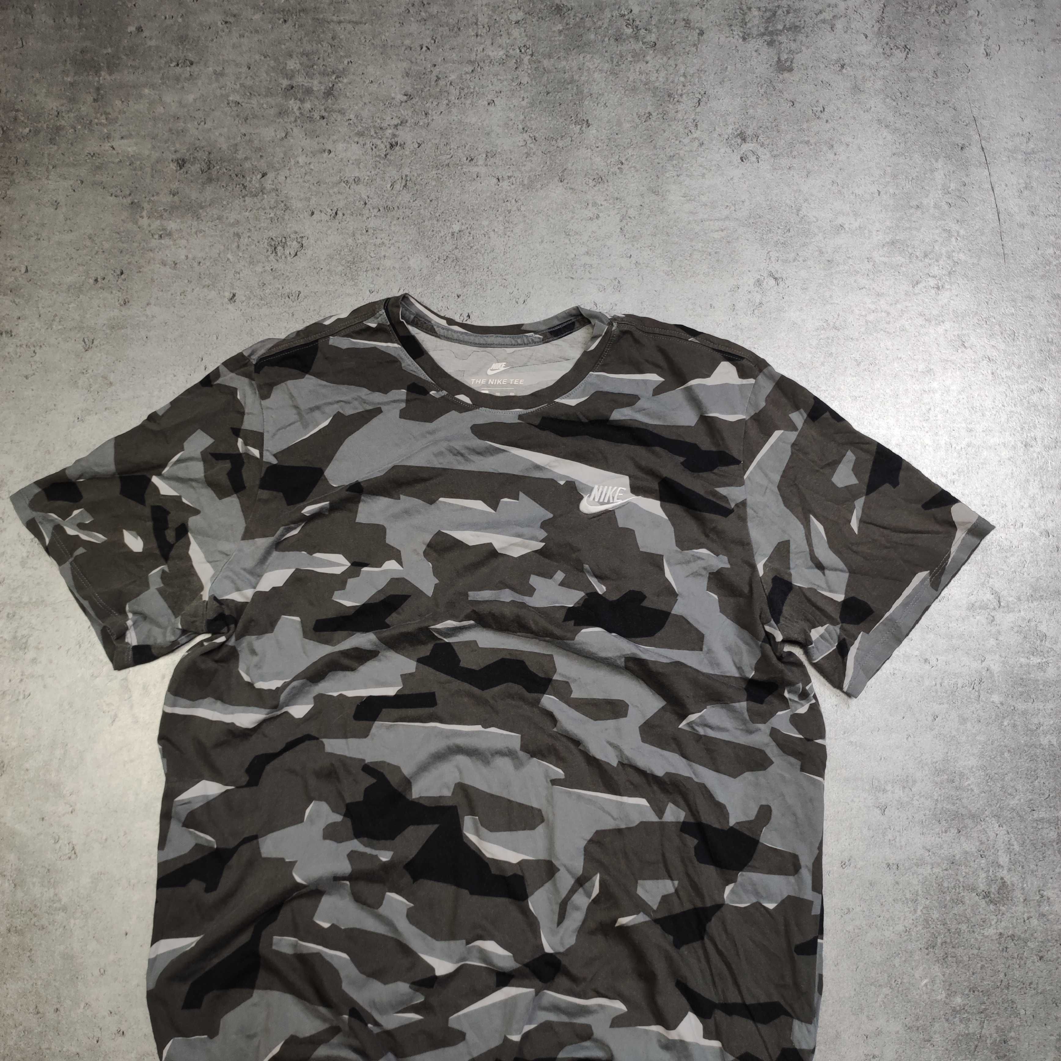 MĘSKA Koszulka Bawełna Moro Camo Kamuflaż Bawełna sportowa Nike Logo
