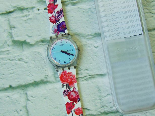 Damski zegarek Swatch z nowym paskiem, na gwarancji