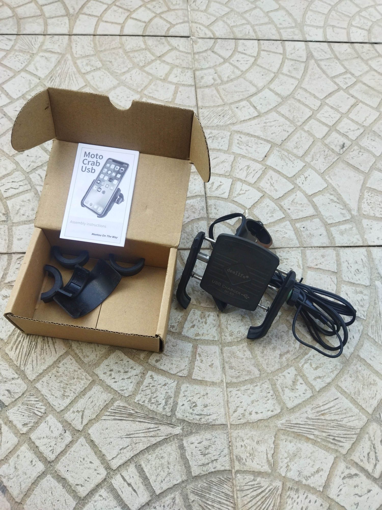 Suporte para telemóvel USB carregador bike charger para mota