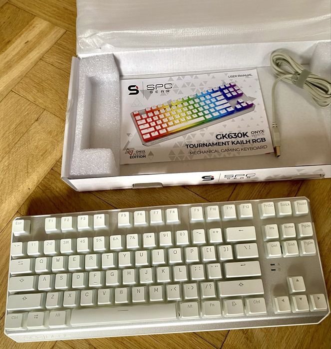 Słuchawki + Klawiatura Gamingowa SPC GEAR BIAŁE